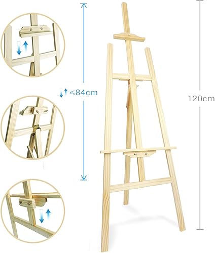Chevalet de peinture en bois 120 cm - Nail Gallerys