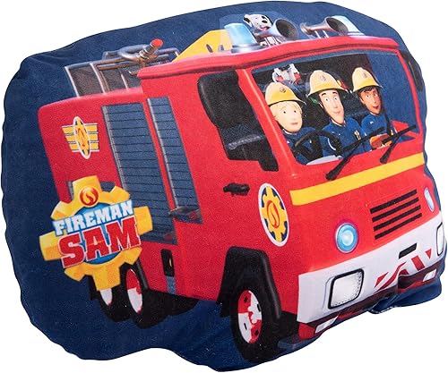 United Labels Coussin en peluche Sam le pompier - Coussin décoratif - 37 x 26 cm - Nail Gallerys