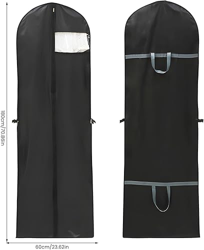 YoniYa 4PCS Housses de Vêtements Pliable 180 * 60cm, Housse de Protection Respirante Anti Poussière pour Longue Robe de Soirée Mariée Costumes(Noir) - Nail Gallerys