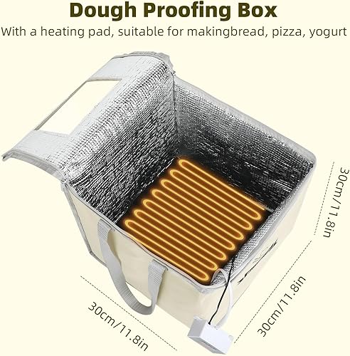 Banneton Panier Boîte avec Chauffage, Étuve de Pâte Contrôle de la Température Pliable Visuel Banneton pour Pain et Pâte, Yogurt, Natto Fermentation Baskets - Nail Gallerys