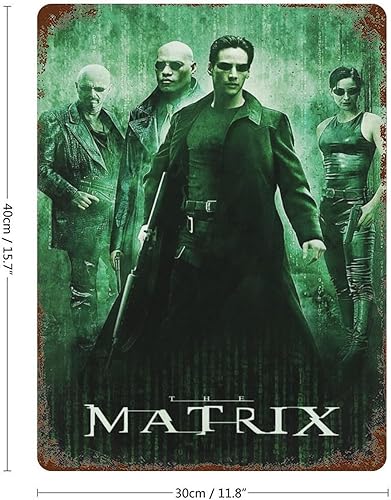 FDGUERFG Affiche de film The Matrix - Décoration murale en métal - Décoration de bar moderne - 40 x 30 cm - Nail Gallerys