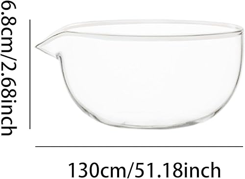 MagiDeal Bol à Matcha en Verre à haute Teneur en Borosilicate avec Bec Verseur Tasse à résistant à la Chaleur Bol à Matcha Japonais pour Cuisine, 300ML - Nail Gallerys