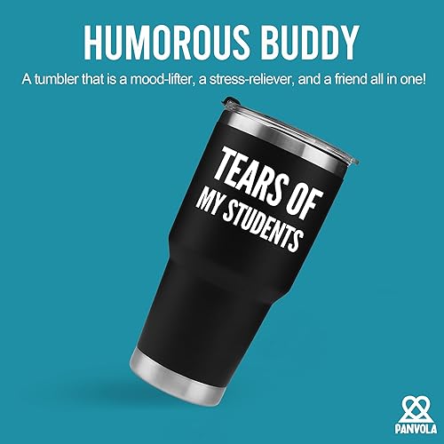Panvola 'Tears Of My Students ' Gobelet isotherme sous vide pour enseignant, cadeaux d'étudiant, professeur d'université, tasse de voyage, tasse de voyage (30 oz, noir) - Nail Gallerys