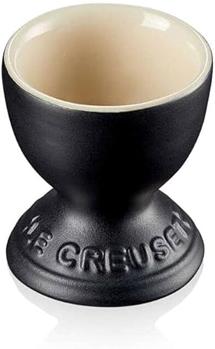 Le Creuset Coquetier à pied en grès, 9 g, Noir Mat, 71702000000099 - Nail Gallerys