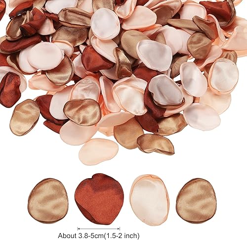 sourcing map Lot de 300 pétales de rose artificiels en soie pour décoration de fête de mariage, demande en mariage, anniversaire, blanc/orange clair/orange - Nail Gallerys