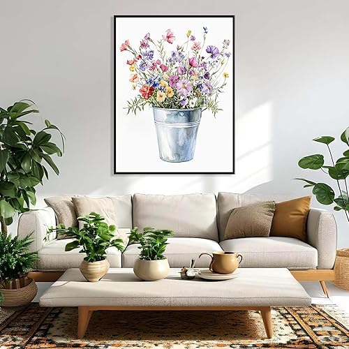 5D Diamond Painting Fleurs 40x60cm Peinture Diamant Adulte Diamond Painting pour Adulte Débutants, Broderie Diamant Fleurs Art du Puzzle Dots, Canevas Peinture Décoration Murale Femmes Cadeaux W-860 - Nail Gallerys