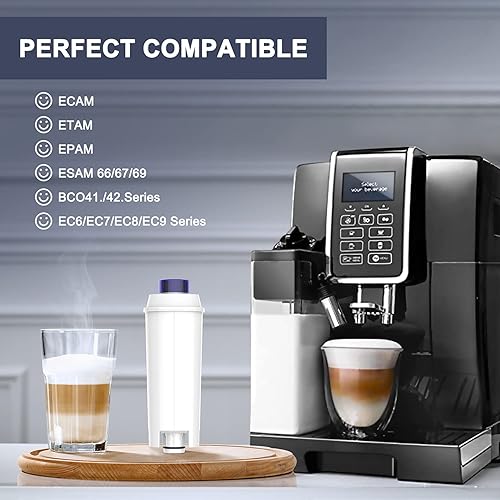 Fiitas DLSC002 Filtre à eau pour Delonghi Cartouche de Filtre à eau Adaptée à la Machine à Café Magnifica S ECAM, ESAM, ETAM Serie (4 Packs) - Nail Gallerys