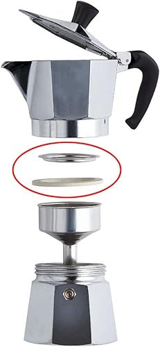 World Trade Joint et filtre à cafetière universel pour pièces de rechange Moka (2 bague d'étanchéité en silicone + 1 filtre) (1/2 tasse) 49734 - Nail Gallerys