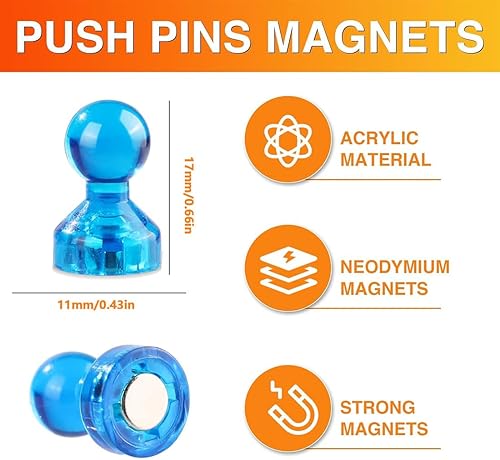 Aimant Frigo, 50pcs Aimants Puissants, 11 x 17 mm Petit Aimant Frigo, Aimants Tableau Magnétique, Magnet Frigo Puissant pour Tableaux Blancs Réfrigérateur Photos - Nail Gallerys