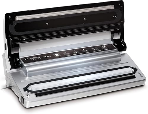 CASO VC300 - Appareil de mise sous vide, fraîcheur 8x plus longue, double soudure, épaisseur de vide réglable, avec boîte à film, cutter, 2 rouleaux de film professionnel, flexible - Nail Gallerys