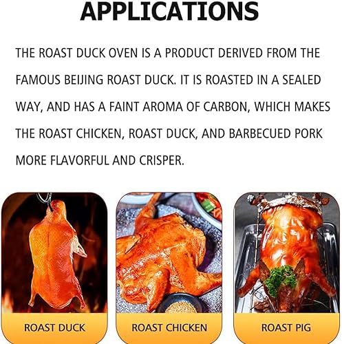 Rôtissoire À Canard Commerciale, Four À Canard Rôti Au Charbon De Bois en Acier Inoxydable, avec Jauge De Température Et Fenêtre De Visualisation, Four À Canard Laqué pour Poulet, Canard, Dinde - Nail Gallerys