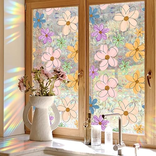 Runtoo Film de confidentialité en vinyle décoratif 3D pour fenêtre - Décalcomanies statiques non adhésives pour fenêtre - 40 x 101 cm - Nail Gallerys