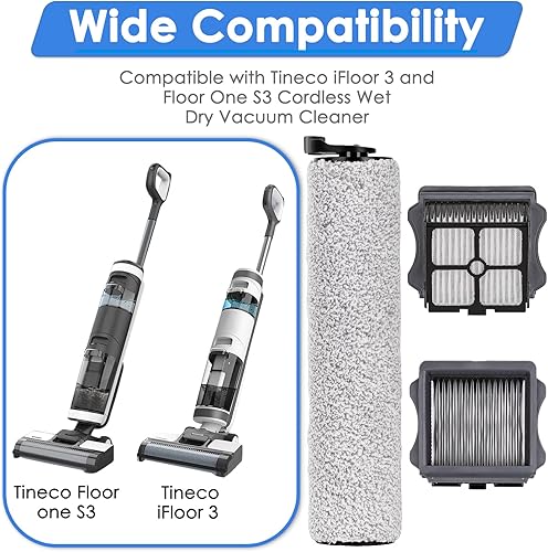 Lot de 4 filtres HEPA de rechange compatibles avec Tineco iFloor 3/ Floor One S3/ Floor One S5/ Floor One S5 Pro 2, aspirateur sans fil, pièces d'aspirateur, pièces d'aspirateur, 4 filtres - Nail Gallerys
