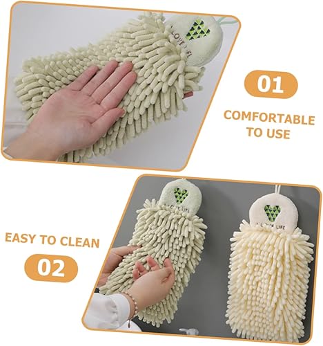 Warmhm 2 Pièces Essuie-Mains en Chenille Toilettes Bain de Toilette Porte-Serviette Titulaire Portable Serviette de Cuisine Boules de Serviettes en Chenille Serviette de Toilette - Nail Gallerys