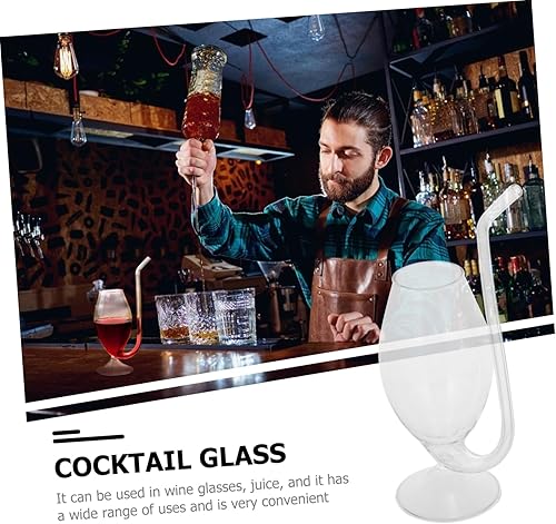 Alipis 1pièce Verre À Vin Rouge Transparent Avec Paille Gobelet À Cocktail Créatif Pour Boissons Diverses - Nail Gallerys