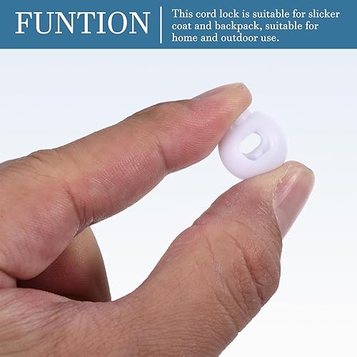 QUARKZMAN 30 Pièces de Bloqueurs de Cordon en Plastique à Tête Ronde à Ressort, de Taille 6 mm x 5 mm, pour Imperméables, Manteaux et Sacs à Dos, [Blanc Transparent] - Nail Gallerys