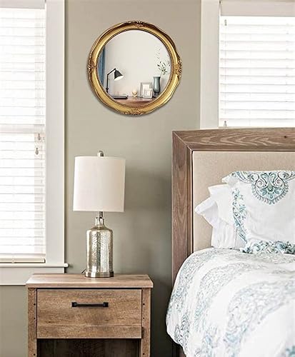 Funerom Miroir Mural décoratif Vintage 31 cm Rond doré - Nail Gallerys