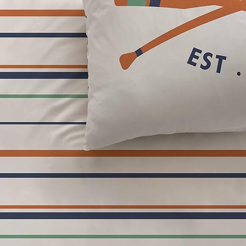 MATT & ROSE Parure de Lit Garçon 140x200 cm Summer Camp | 100% Coton | Oeko-TEX | Housse de Couette Garçon 140x200 cm + 1 Taie d'oreiller 63x63 cm Imprimées Réversibles | Beige - Nail Gallerys