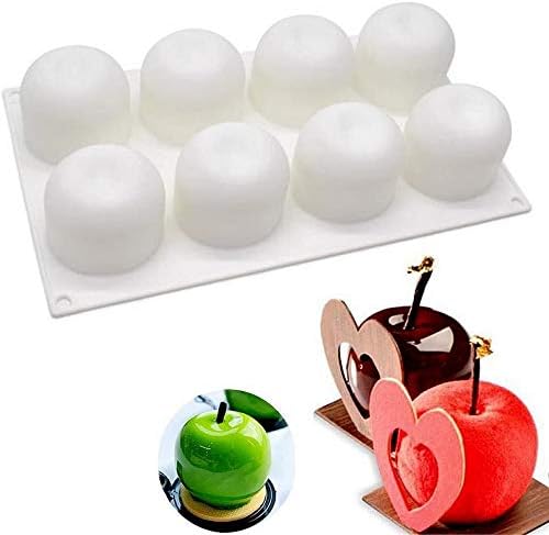 Moule à Gâteau en Silicone, Moule à Dessert Gelé, Glace, Chocolat, Pâtisserie, 8 Trous Moule de Cuisson, Form de Pomme - Nail Gallerys