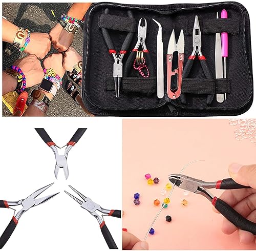 KEWAYO Kit d'outils pour la création et la réparation de bijoux, 8 pièces avec ciseaux, pinces, pinces et accessoires pour perles - Nail Gallerys