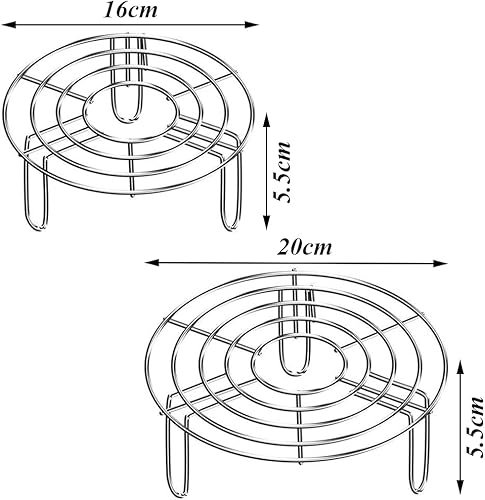 Sctmda 2 Pièces Support à Vapeur en Acier Inoxydable Grille de Cuisson Ronde Support pour Autocuiseur Support de Cuisson à la Vapeur Grilles de Refroidissement de Cuisson pour Casseroles - Nail Gallerys