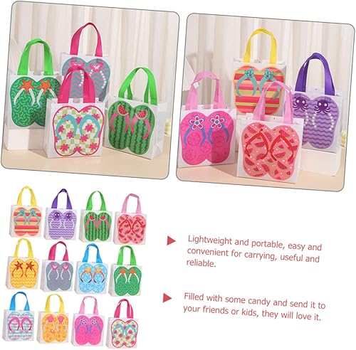 Holibanna 12 Pièces à main tropical à thème faire la fête pochette rangement pochette de rangement kit voyage sacs fourre-tout réutilisables bonbonnière tissu non tissé - Nail Gallerys