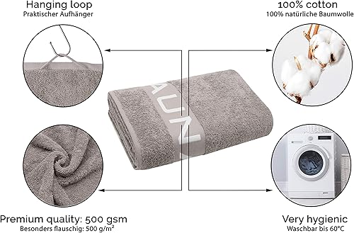 ZOLLNER Serviette de Sauna, Coton, 500 g/m², 80x200 cm, Gris - Nail Gallerys