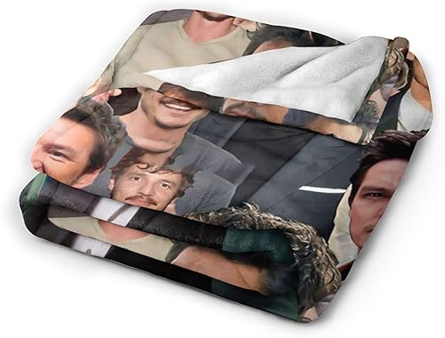 LOUJIN Pedro Pascal Collage photo doux et confortable en polaire chaude pour canapé, bureau, lit, voiture, camping, canapé 125 x 100 cm - Nail Gallerys