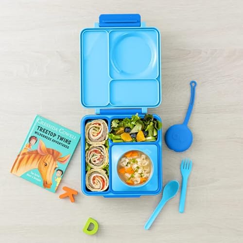 Boîte repas Omiebox - Bento, lunch - Avec compartiment thermos isotherme - Pour enfants bleu ciel - Nail Gallerys