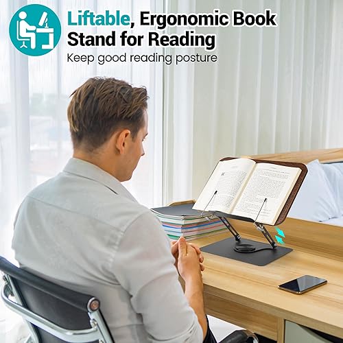 Zouway Support de Livre pour Lecture, Hauteur Réglable porte Livre Ergonomique, Book Stand Pliable pour Livres, Tablette, Recette Manuel,Porte-Copie, Chevalet Pupitre Stand - Nail Gallerys