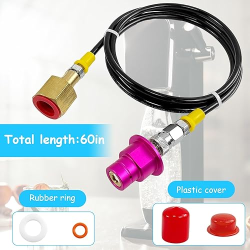 Adaptateur Co2 Haute Pression 1.5M pour Grandes Bouteilles de Co2 Compatible avec Appareil à GazéIfier L'Eau Duo Quick Connect, Pas de RéDucteur de Pression NéCessaire, Adaptateur Bouteille Gaz (1.5m) - Nail Gallerys