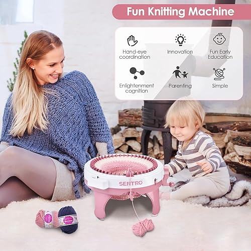 Machine à Tricoter, SENTRO Tricotin Automatique avec 48 Aiguilles et Compteur de Rangs, Métier à Tisser Intelligent pour Adultes/Enfants, Bricolage, écharpe, Chapeau, Chaussettes, Cadeaux Fait Main - Nail Gallerys