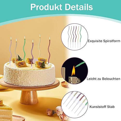 Lot de 7 bougies d'anniversaire pour gâteau - Fines et longues - Pour enfants et adultes - Pour gâteau d'anniversaire (or, argent, champagne, couleur dorée, poudre or rose) - Nail Gallerys