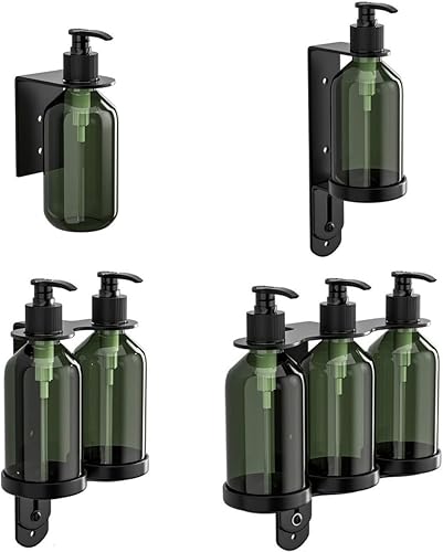 Distributeur de savon manuel mural avec support pour shampooing douche gel (3 bouteilles) - Nail Gallerys