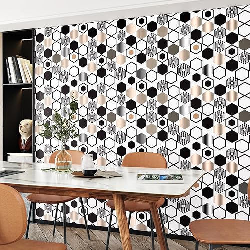 Yullpaper Papier Peint Adhesif Mural Film Adhesif Pour Meuble Armoire Rouleau Adhesif Decoratif Géométrique Revetement Adhesif Meuble Papier Peint Autocollant Papier Adhésif Décoratif 44,5cm x 260cm - Nail Gallerys