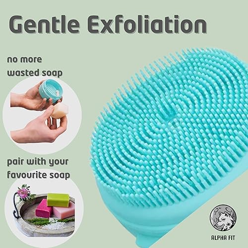 Handso Porte-savon en silicone et brosse exfoliante pour le corps – Hygiénique, compact pour salle de gym, maison et enfants, avec cordon de suspension – écologique et réutilisable (1 rose) - Nail Gallerys