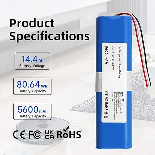 K KYUER 5600mAh T-4S2P-A Replacement Batterie pour Ultenic T10 Laresar L6 Pro Viomi S9 Robot Aspirateur Battery with Tools 14.4V - Nail Gallerys