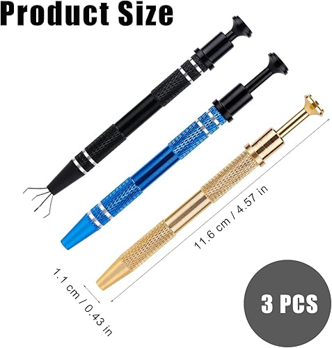 3pcs Pince pour Boule Piercing, Pince à Griffes Alliage d'Aluminium Outil de Ramassage de Puce IC à 4 Griffes pour Petites Pièces Accessoire d'Outil de Fabrication de Bijoux en Perles - Nail Gallerys
