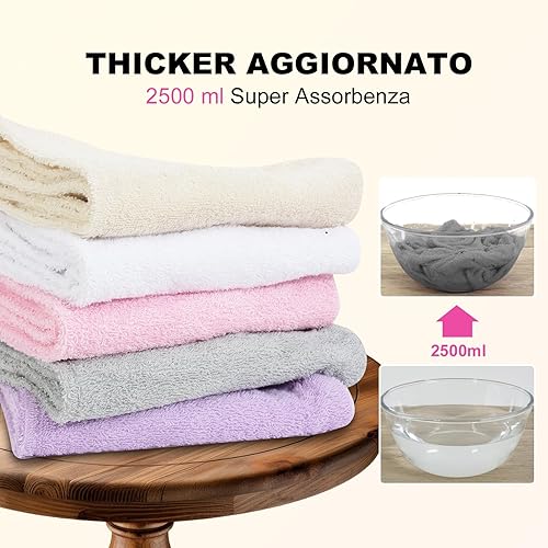 runico Serviette turban pour cheveux bouclés | 100 % coton | Made in Italy | Protection supérieure pour les cheveux | Convient à toutes les longueurs et types de cheveux | Rose - Nail Gallerys