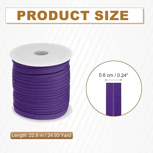 YELARXI Ruban de biais double pli pour couture, couture et courtepointe en coton - 6,35 mm - 22,9 m - Pour ourlets, travaux manuels - Violet foncé - Nail Gallerys