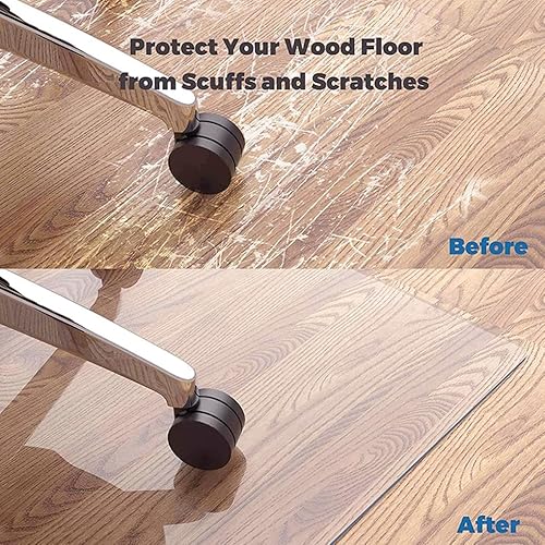 Tapis de chaise de bureau transparent antidérapant durable en PVC 1 mm d'épaisseur 140 x 280 cm - Nail Gallerys