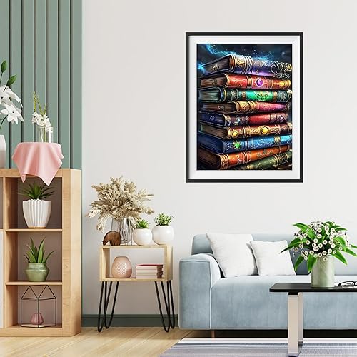 TOSTOG Diamond Painting Kit Adulte,Diamant Painting Images Ronde Diamond Peinture Diamant Adulte,Livre Magique 5D DIY Cristal Débutant Art Set pour Décoration Murale Maison 30x40cm - Nail Gallerys