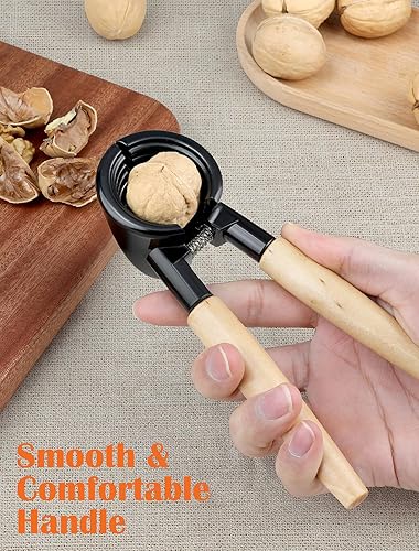 NEUTYPECHIC Casse-Noix, Casse-Noix Multifonctionnel en Aluminium de 17 cm, Casse-Noix Simple avec Manche en Bois, Convient pour Les Noix de Pécan, Les Noix de pécan, Les Amandes, Les Noisettes et Les - Nail Gallerys