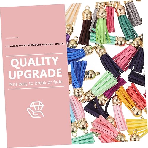 Anneome 50pièces Pendentifs Cuir Colorés Diy Pour Porte-clés Et Décorations De Sacs Accessoires Gland Cuir Pour Bijoux Artisanaux - Nail Gallerys