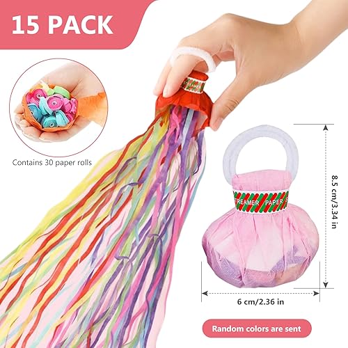 Lot de 15 serpentins à lancer, serpentins d'anniversaire, serpentins de mariage, serpentins, bombes, serpentins, confettis, serpentins pour fête, spectacles, photographie - Nail Gallerys