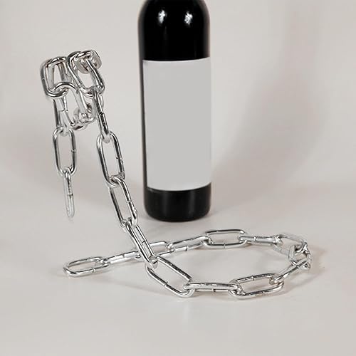Casier À Vin | Chaîne De Fer Flottante Porte-Bouteille De Vin Magique - Porte-Bouteille De Vin Créatif pour Le Stockage du Vin, Support De Casier À Vin De Table De Conception De Chaîne De Fer pour Le - Nail Gallerys