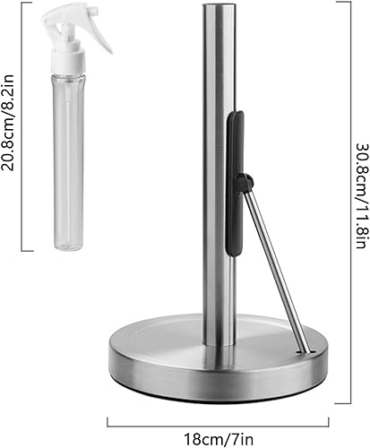 Porte-Rouleau De Cuisine Vertical avec Bras De Tension Et Vaporisateur, Porte-Rouleau De Cuisine en Acier Inoxydable Organiseur De Cuisine, Aide De Cuisine Multifonctionnelle pour Essuie-Tout - Nail Gallerys