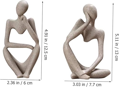 Gatuida 3Pièces Statue Abstraite Décoration Moderne pour Bureau Salon Sculpture de Penseur Ornements Artistiques pour Intérieur - Nail Gallerys