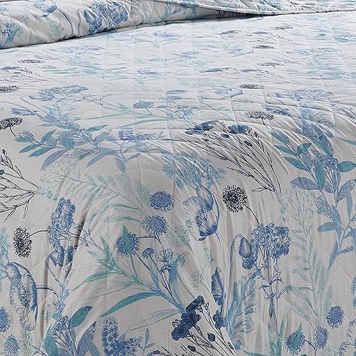 PimpamTex Couvre-lit bouti pour lit, couvre-lits modernes, pour l'hiver et l'été, pour lit 105 - 200 x 270 cm, Miranda Bleu - Nail Gallerys