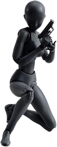 Espeedy Mannequin / modèle / figurine de dessin articulée avec éléments amovibles type Kun et Chan en PVC, version homme / femme ou ensemble homme + femme à choisir mujer Noir - Nail Gallerys